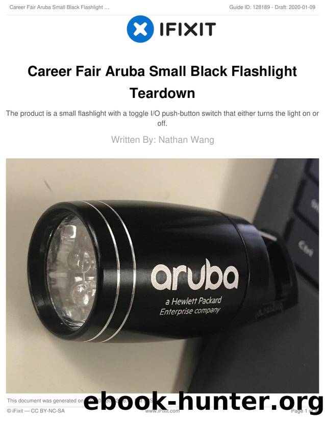 Career Fair Aruba Small Black Flashlight Teardown by Unknown