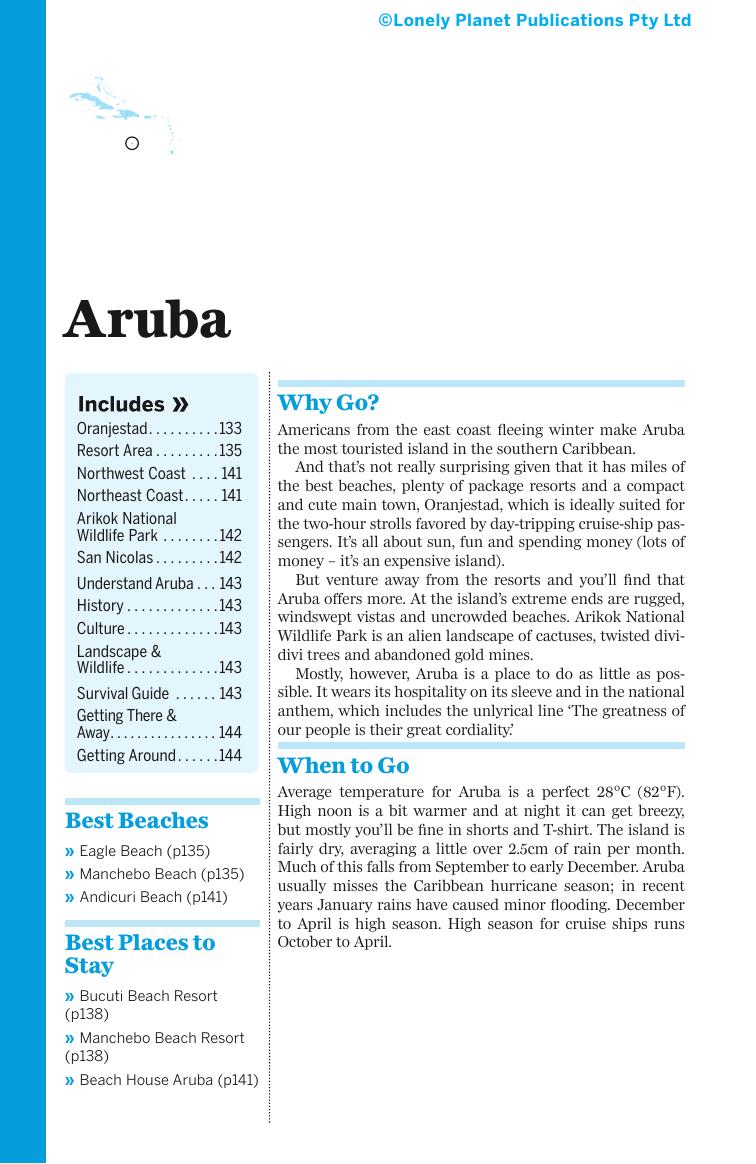 Caribbean Islands - Aruba (Chapter) by Lonely Planet
