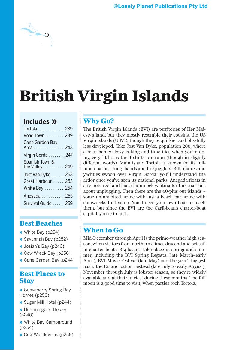 Caribbean Islands - British Virgin Islands (Chapter) by Lonely Planet