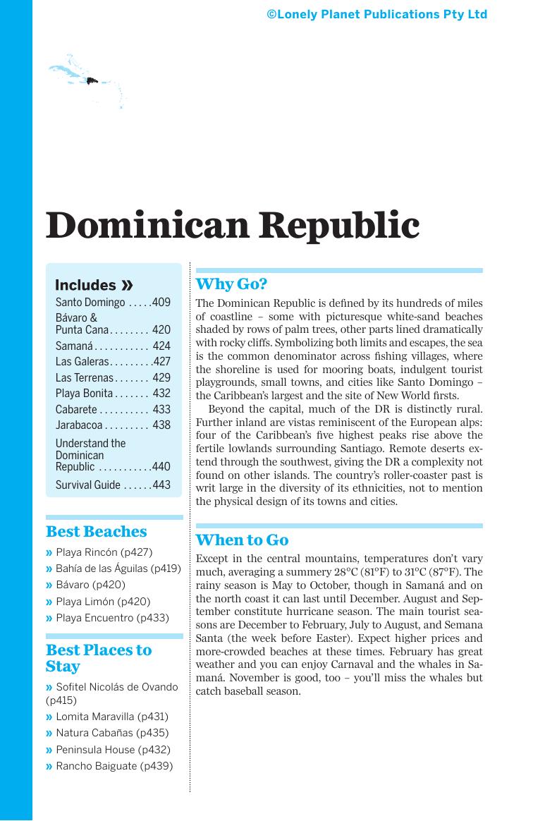 Caribbean Islands - Dominican Rebuplic (Chapter) by Lonely Planet