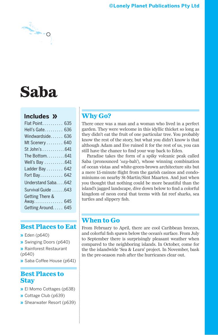 Caribbean Islands - Saba (Chapter) by Lonely Planet