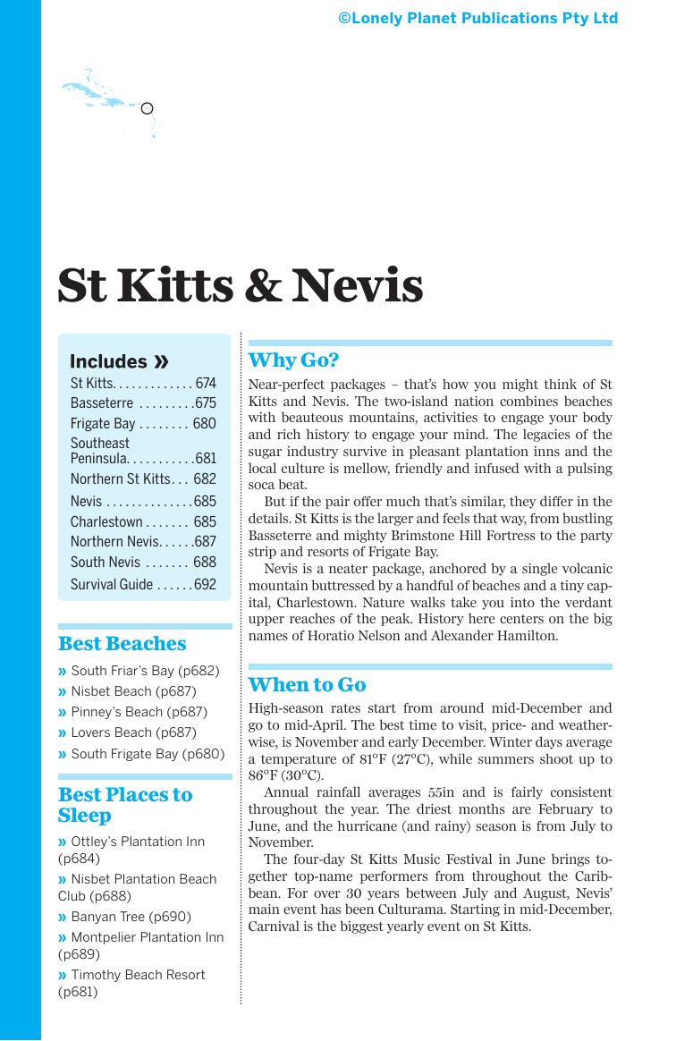 Caribbean Islands - St Kitts & Nevis (Chapter) by Lonely Planet