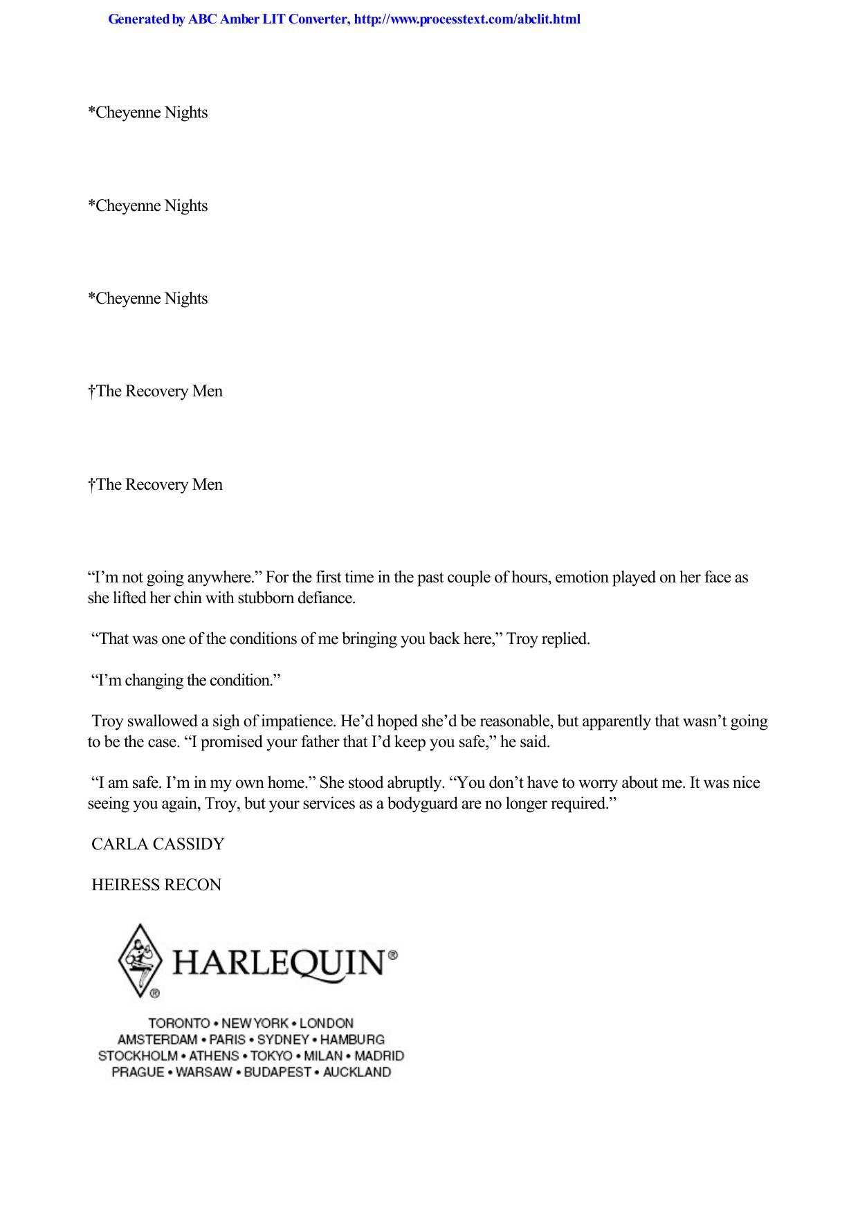 Carla Cassidy by Heiress Recon