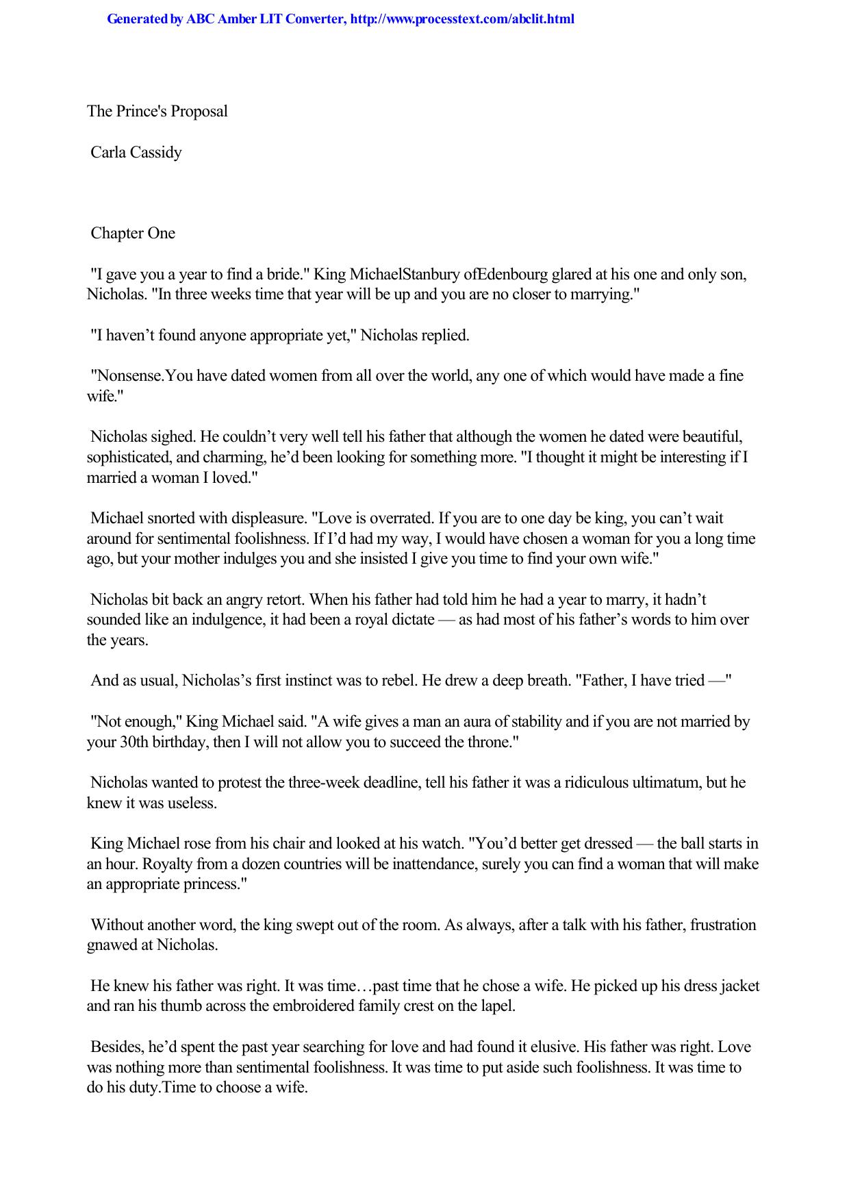 Carla Cassidy by The Prince's Proposal