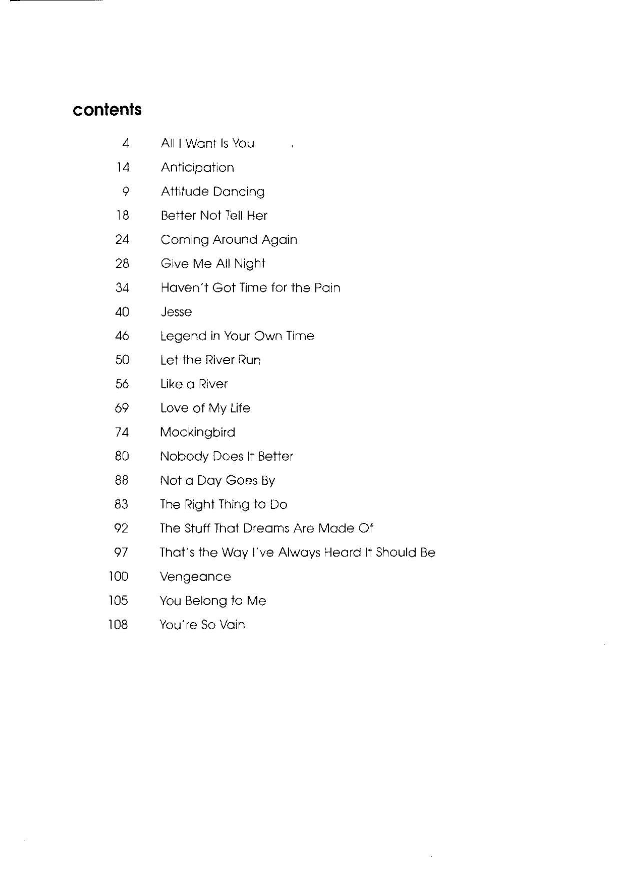 Carly Simon by Anthology (Songbook)