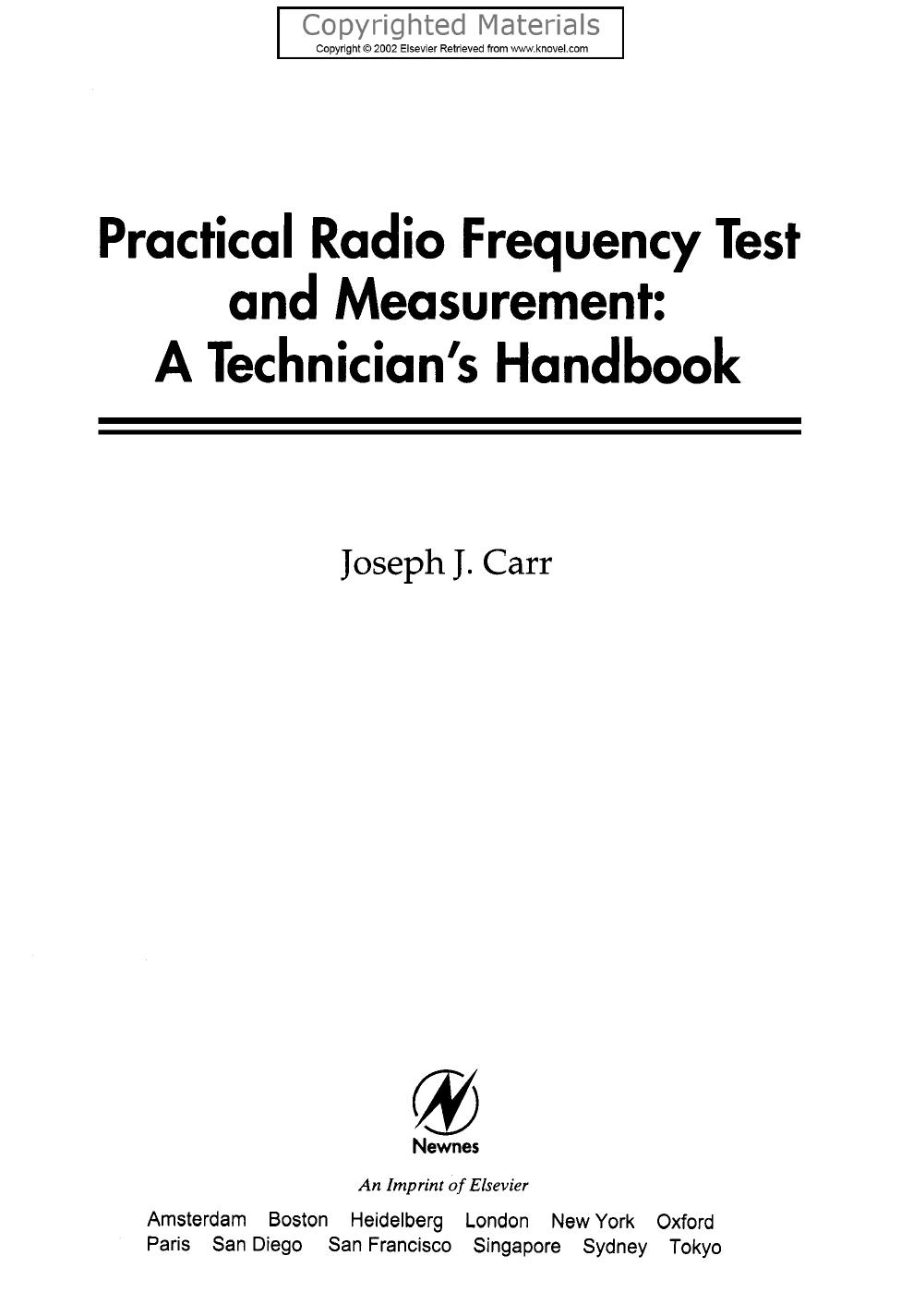 Carr - Practical Radio Frequency Test and Measurement by 4<8=8AB@0B>@