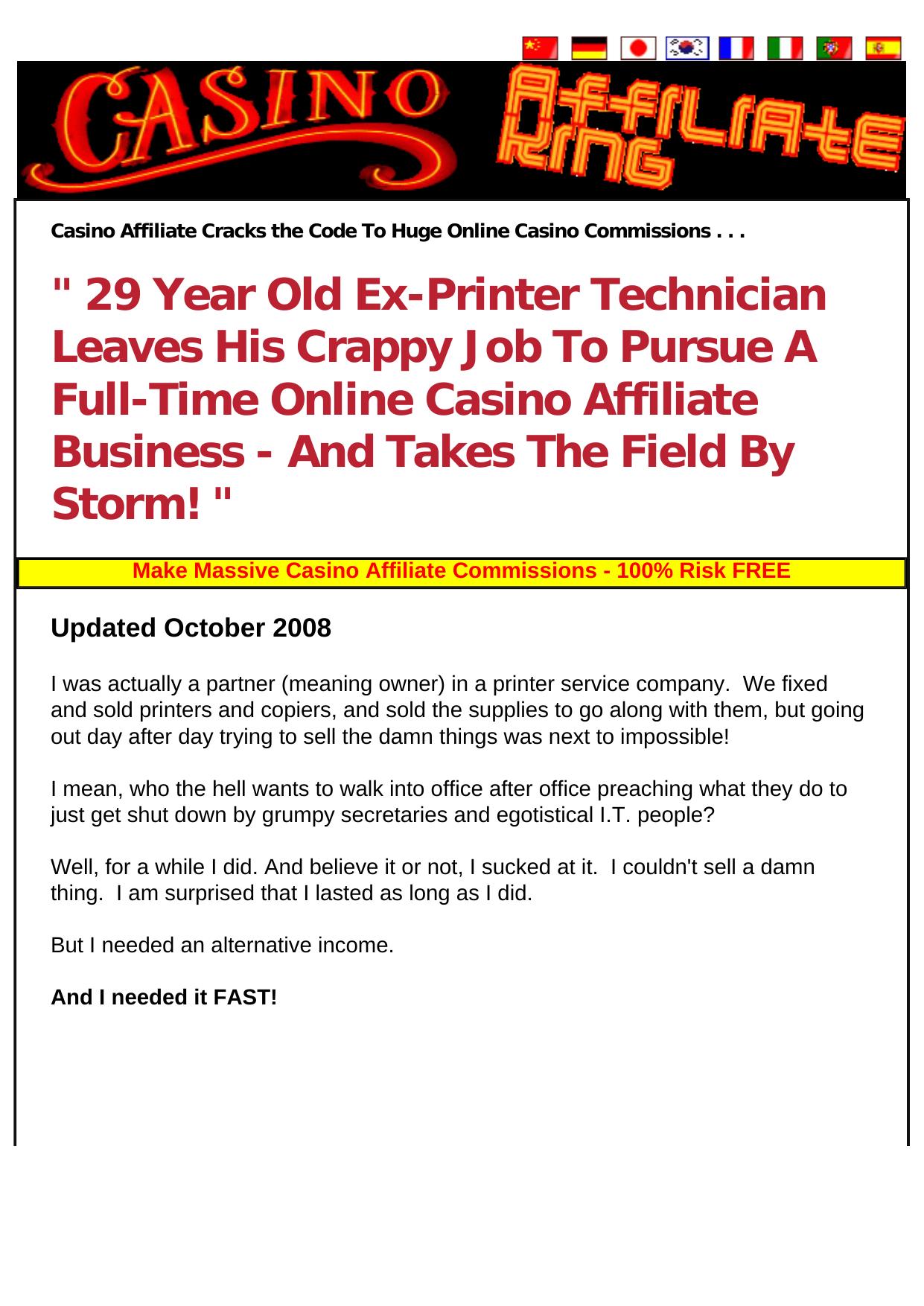 Casino Affiliate King - Get Your Piece Of The Billion Dollar Pie. by Best of Kuszter's Collection