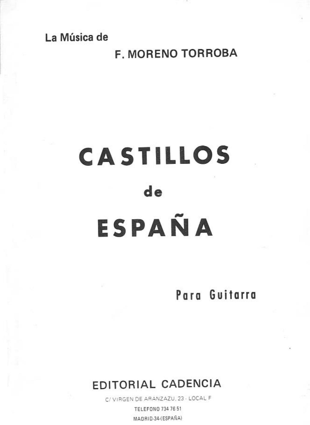 Castillos de Espana (Guitar Score) by Federico Moreno Torroba