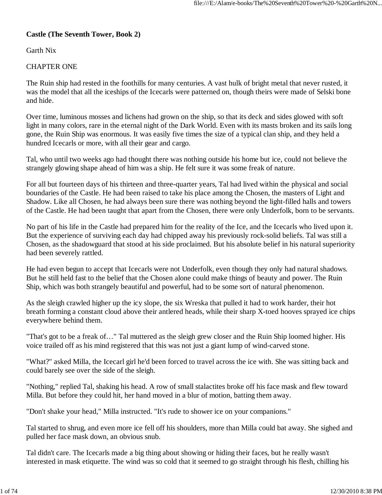 Castle (The Seventh Tower #2) by Garth Nix