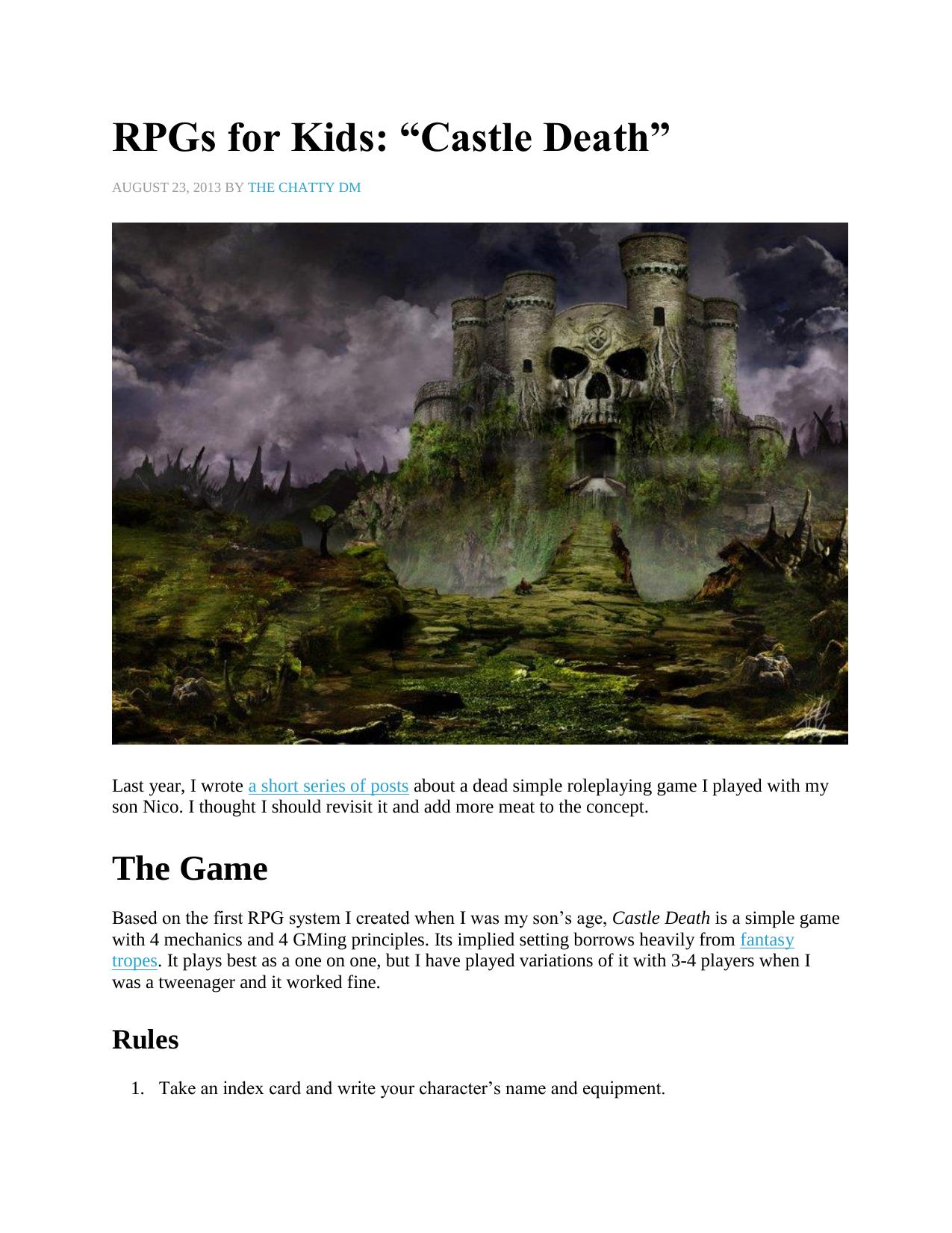 Castle Death by Nicolette Tanksley