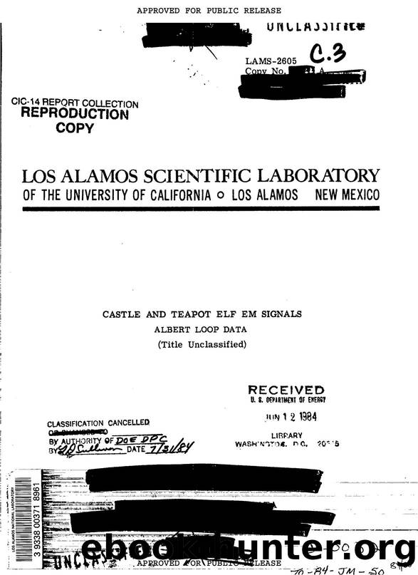 Castle and Teapot Elf EM signals  Albert loop data  LAMS-2605 by LANL Research Library LWW Project