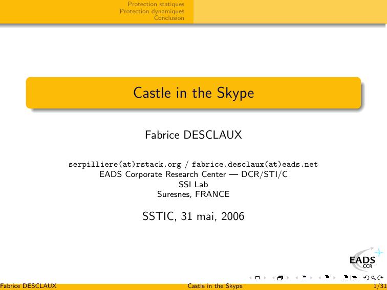Castle in the Skype by Fabrice DESCLAUX