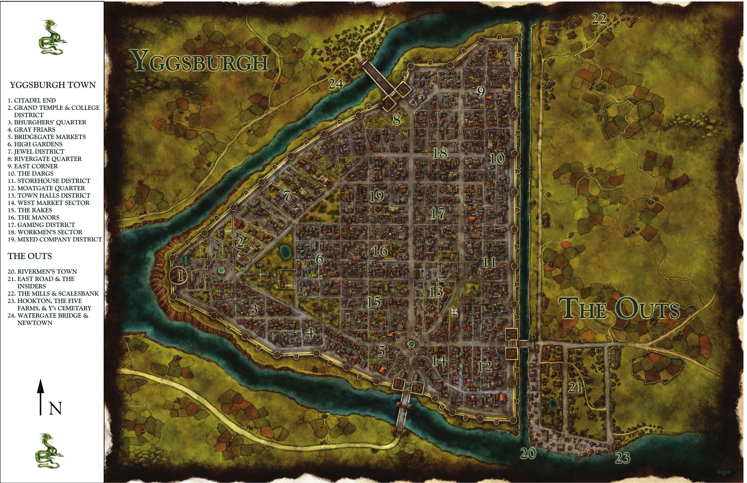 Castles & Crusades Castle Zagyg Yggsburgh Town Map by Unknown