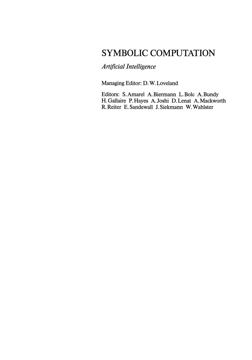 Catalogue of Artificial Intelligence Techniques by Alan Bundy (auth.) Alan Bundy (eds.)