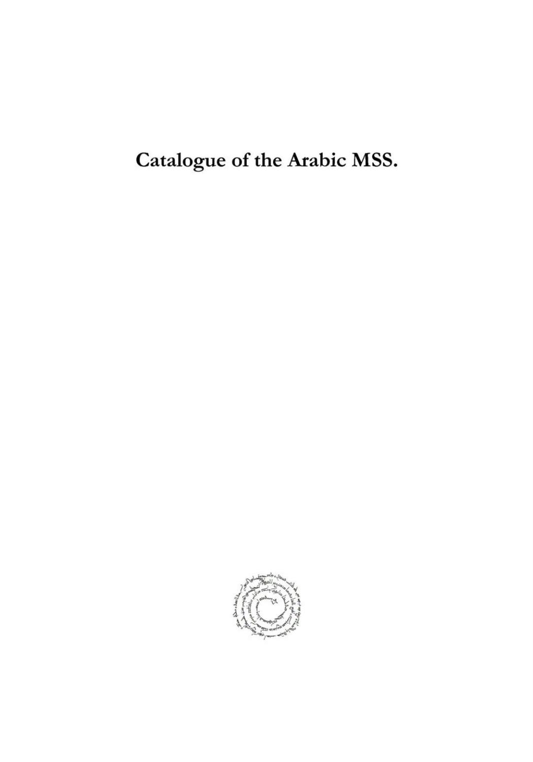 Catalogue of the Arabic MSS: In the monastery of St. Catherine on Mount Sinai by Margaret Gibson