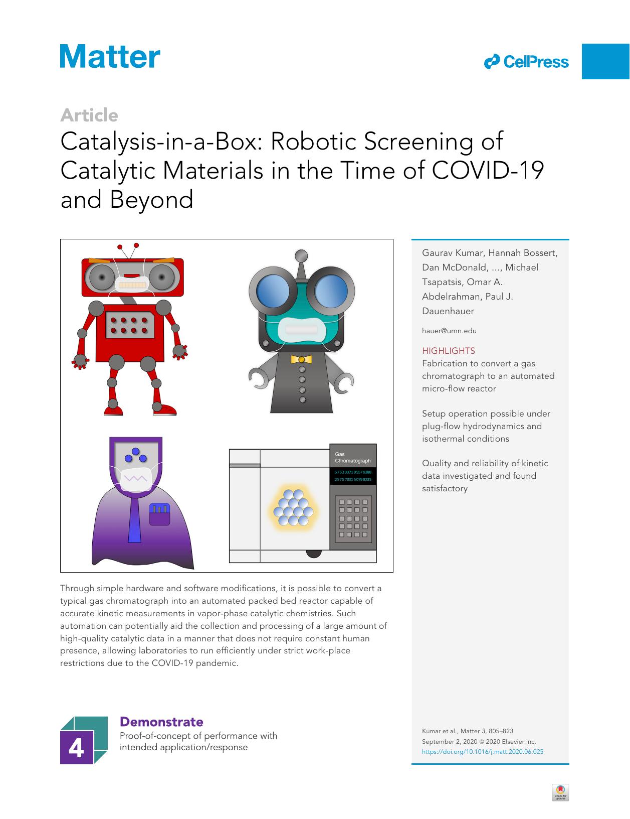 Catalysis-in-a-Box: Robotic Screening of Catalytic Materials in the Time of COVID-19 and Beyond by Gaurav Kumar