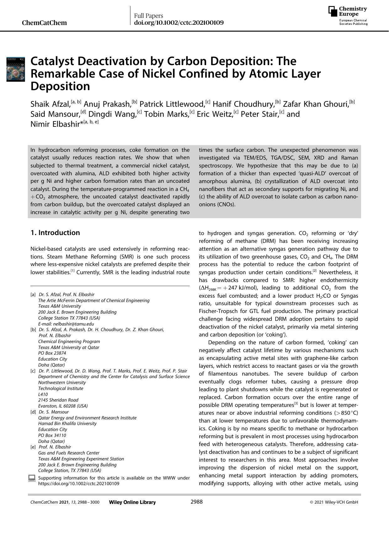 Catalyst Deactivation by Carbon Deposition: The Remarkable Case of Nickel Confined by Atomic Layer Deposition by Unknown