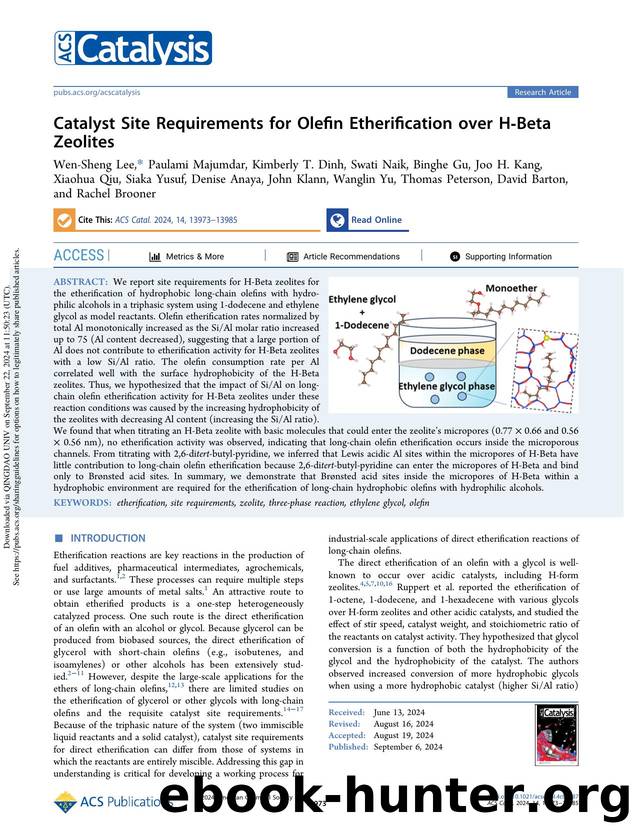 Catalyst Site Requirements for Olefin Etherification over H-Beta Zeolites by unknow
