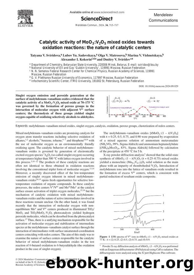 Catalytic activity of MoO3:V2O5 mixed oxides towards oxidation reactions: the nature of catalytic centers by unknow