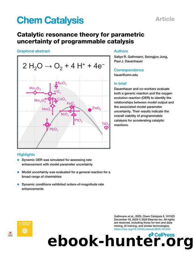 Catalytic resonance theory for parametric uncertainty of programmable catalysis by Sallye R. Gathmann & Seongjoo Jung & Paul J. Dauenhauer