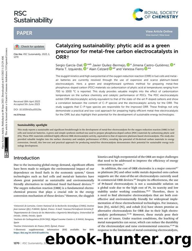 Catalyzing sustainability: phytic acid as a green precursor for metal-free carbon electrocatalysts in ORR by unknow