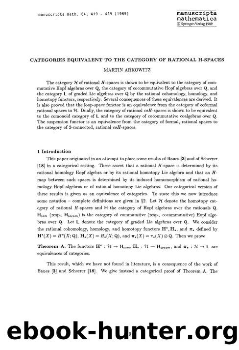 Categories equivalent to the category of rational H-spaces by Unknown