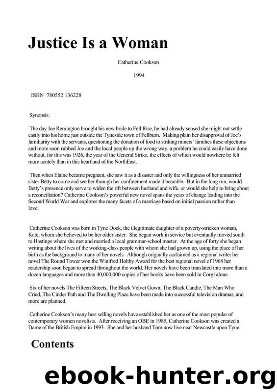 Catherine Cookson by Justice Is A Woman