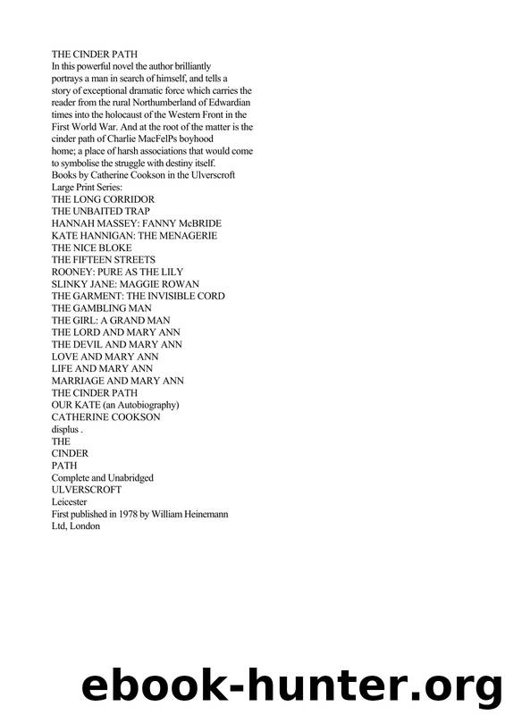 Catherine Cookson by The Cinder Path