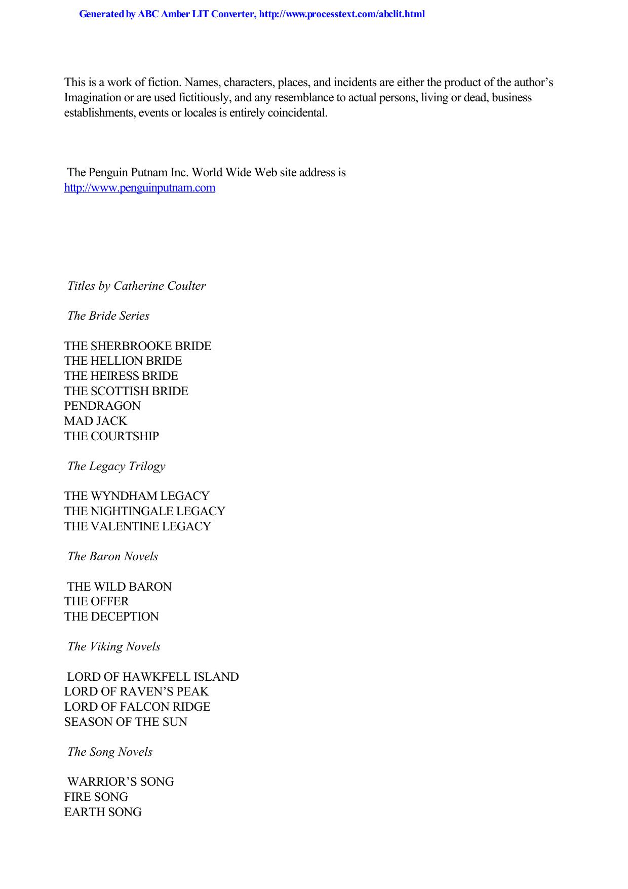 Catherine Coulter - Baron Series 03 by The Wild Baron