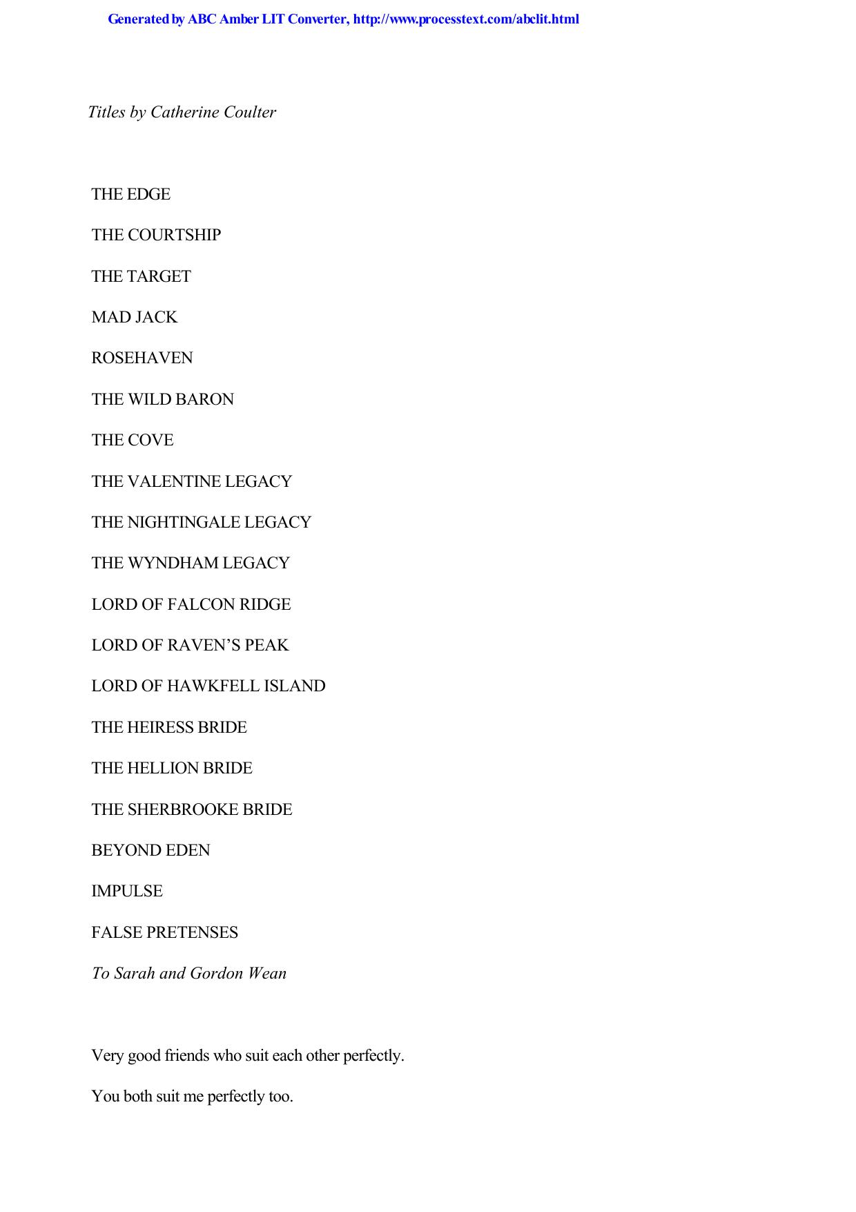 Catherine Coulter - Legacy Trilogy 02 by The Nightingale Legacy
