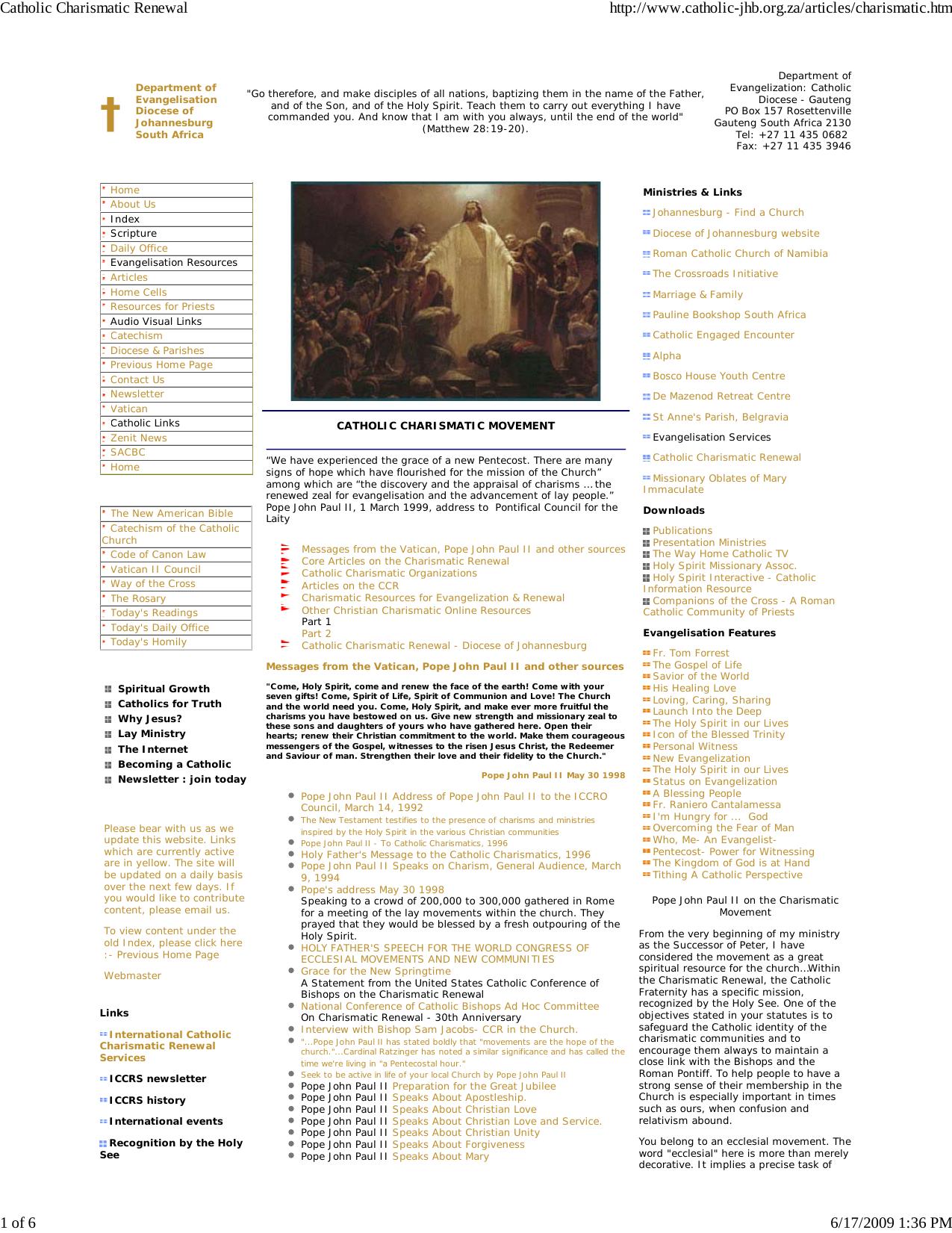 Catholic Charismatic Renewal by Hillary