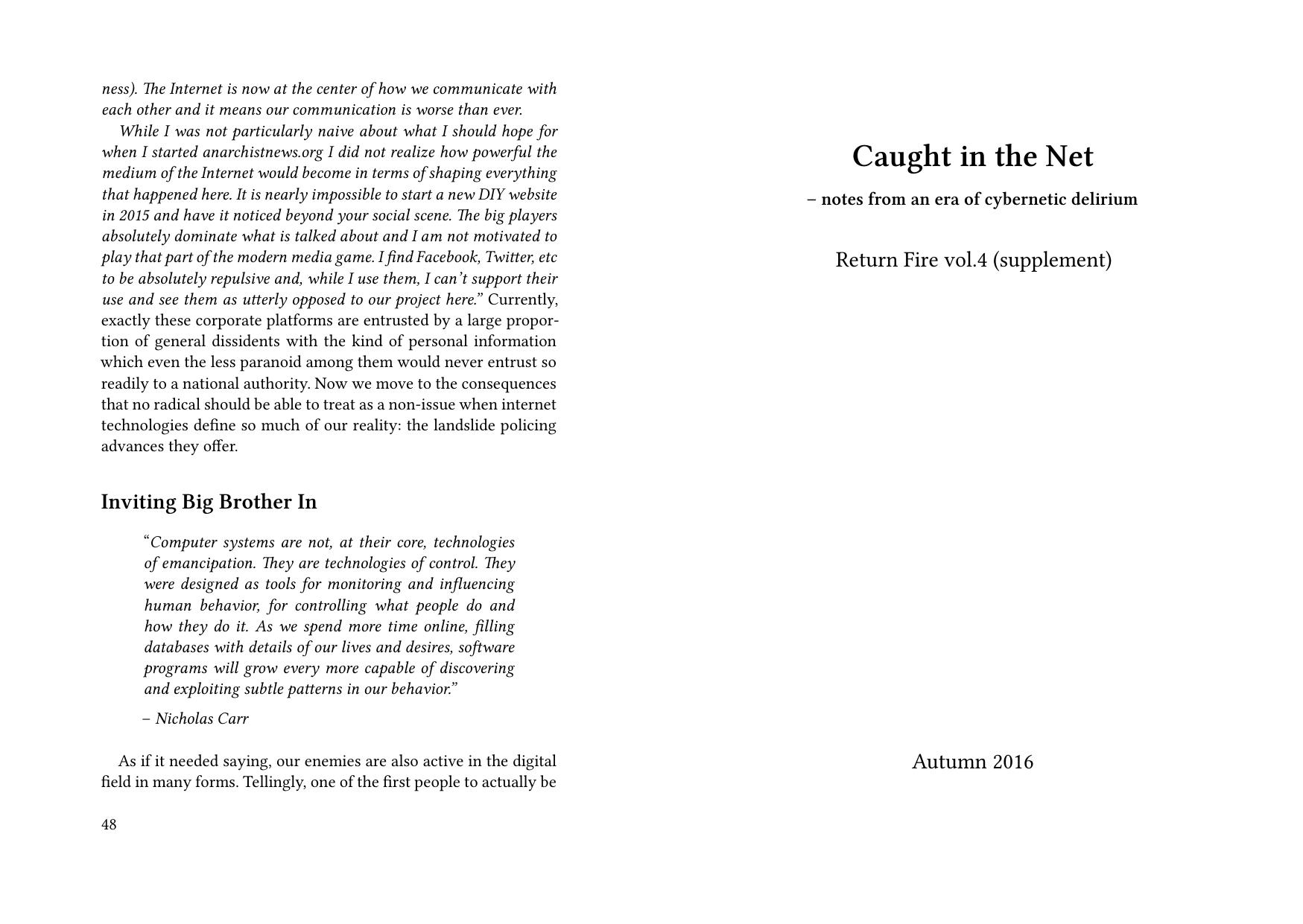 Caught in the Net by Return Fire
