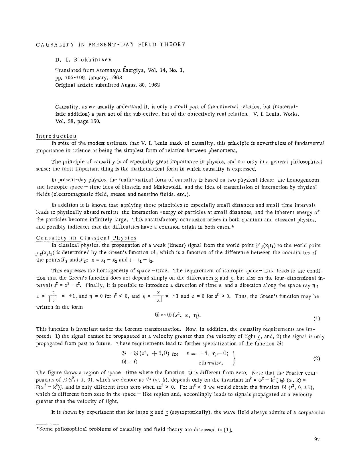 Causality in present-day field theory by Unknown