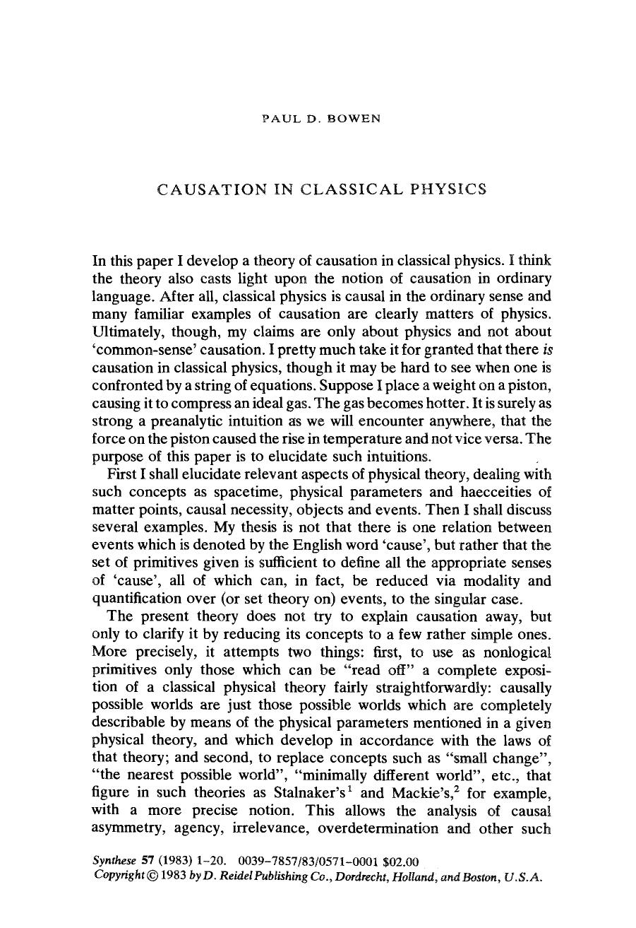 Causation in classical physics by Unknown