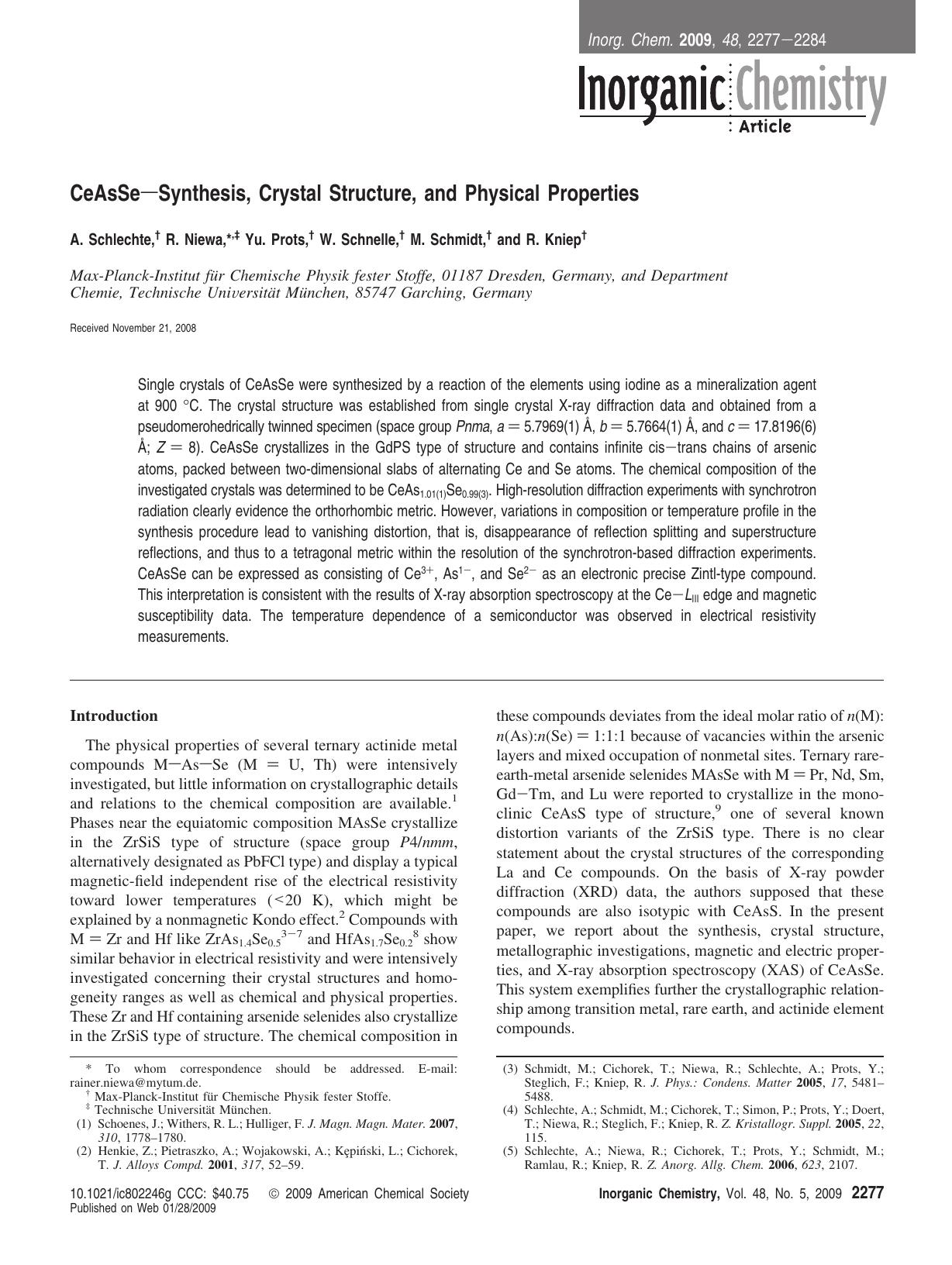 CeAsSeî¸Synthesis, Crystal Structure, and Physical Properties by unknow