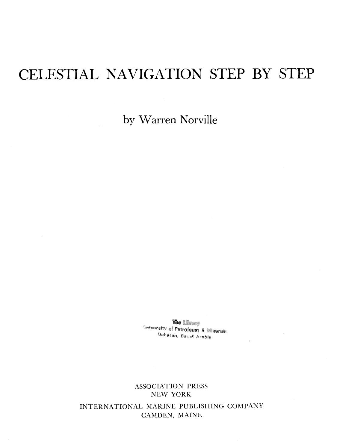 Celestial Navigation Step by Step by Unknown