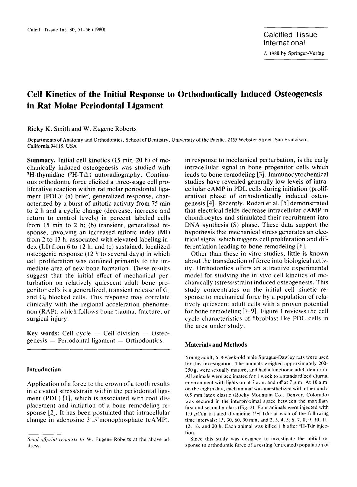 Cell kinetics of the initial response to orthodontically induced osteogenesis in rat molar periodontal ligament by Unknown