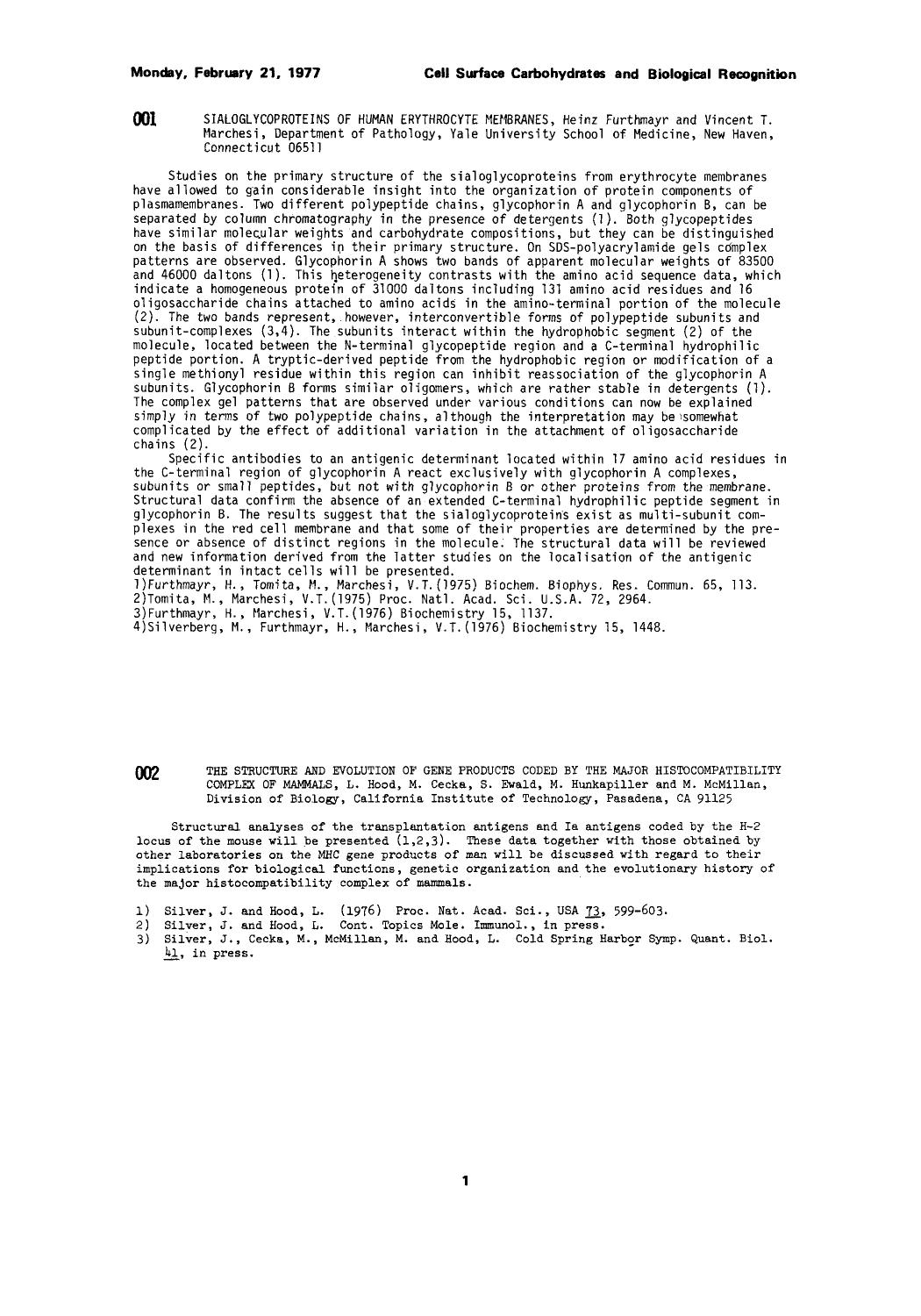 Cell surface carbohydrates and biological recognition by Unknown