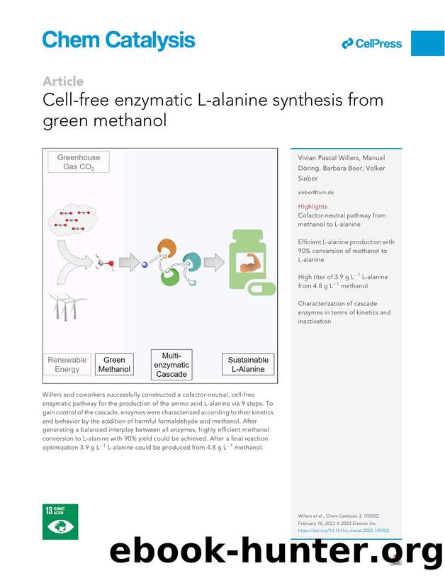 Cell-free enzymatic L-alanine synthesis from green methanol by Vivian Pascal Willers