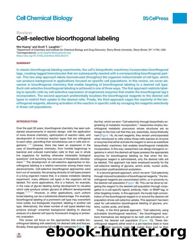 Cell-selective bioorthogonal labeling by Wei Huang & Scott T. Laughlin
