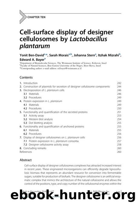 Cell-surface display of designer cellulosomes by Lactobacillus plantarum by Yonit Ben-David & Sarah Morais & Johanna Stern & Itzhak Mizrahi & Edward A. Bayer