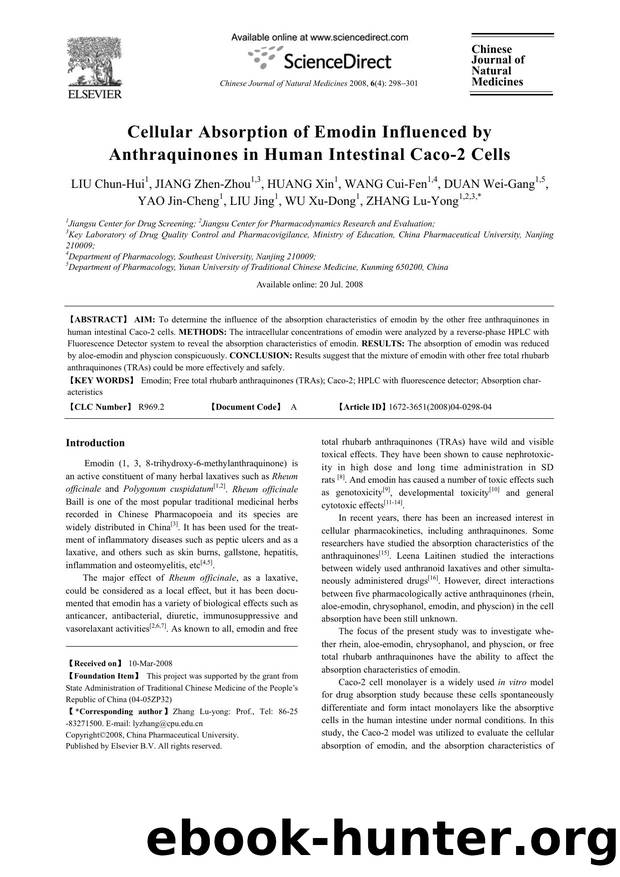 Cellular Absorption of Emodin Influenced by Anthraquinones in Human Intestinal Caco-2 Cells by unknow