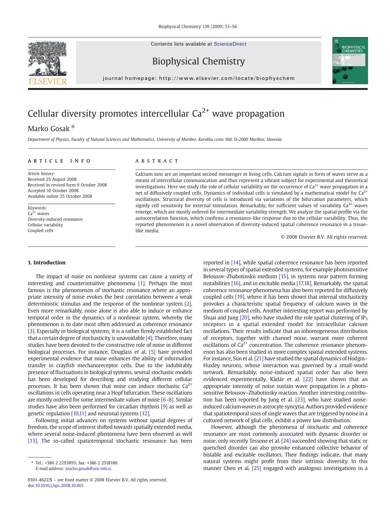 Cellular diversity promotes intercellular Ca2+ wave propagation by Marko Gosak
