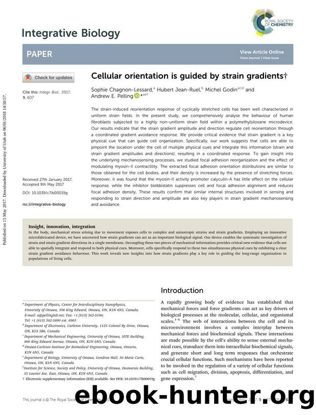 Cellular orientation is guided by strain gradients by Sophie Chagnon-Lessard & Hubert Jean-Ruel & Michel Godin & Andrew E. Pelling