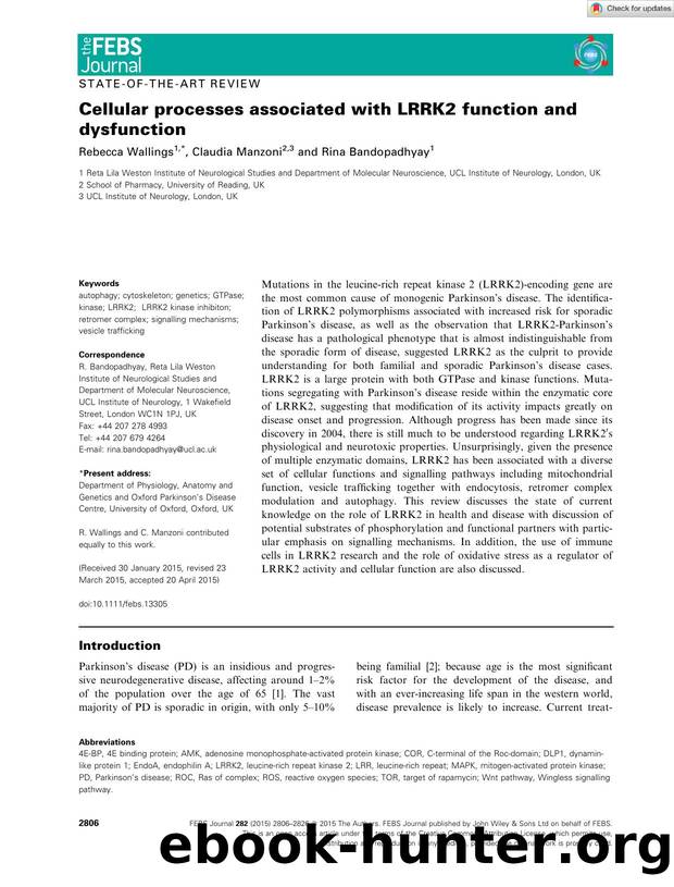 Cellular processes associated with LRRK2 function and dysfunction by Unknown