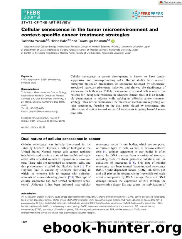 Cellular senescence in the tumor microenvironment and contextâspecific cancer treatment strategies by Unknown