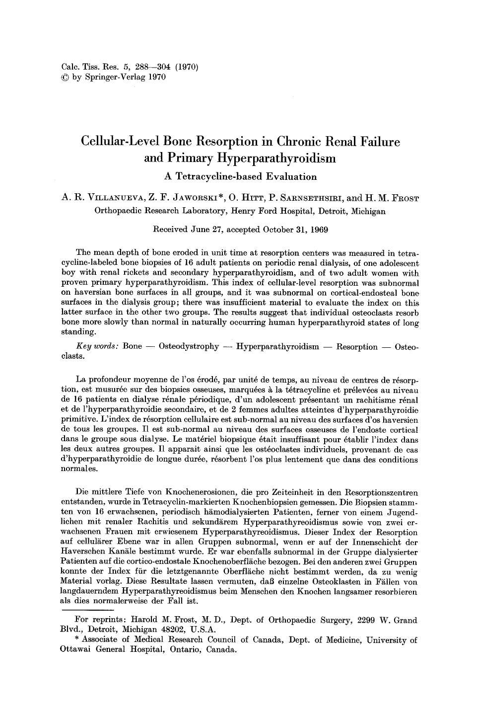 Cellular-level bone resorption in chronic renal failure and primary hyperparathyroidism by Unknown