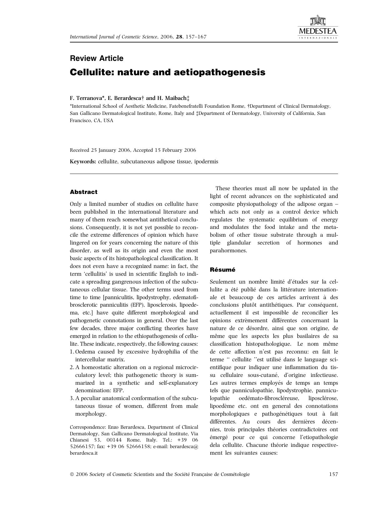 Cellulite: nature and aetiopathogenesis by Unknown