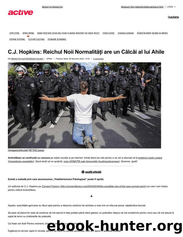 Censorship by C.J. Hopkins Reichul Noii Normalități are un Călcâi al lui Ahile