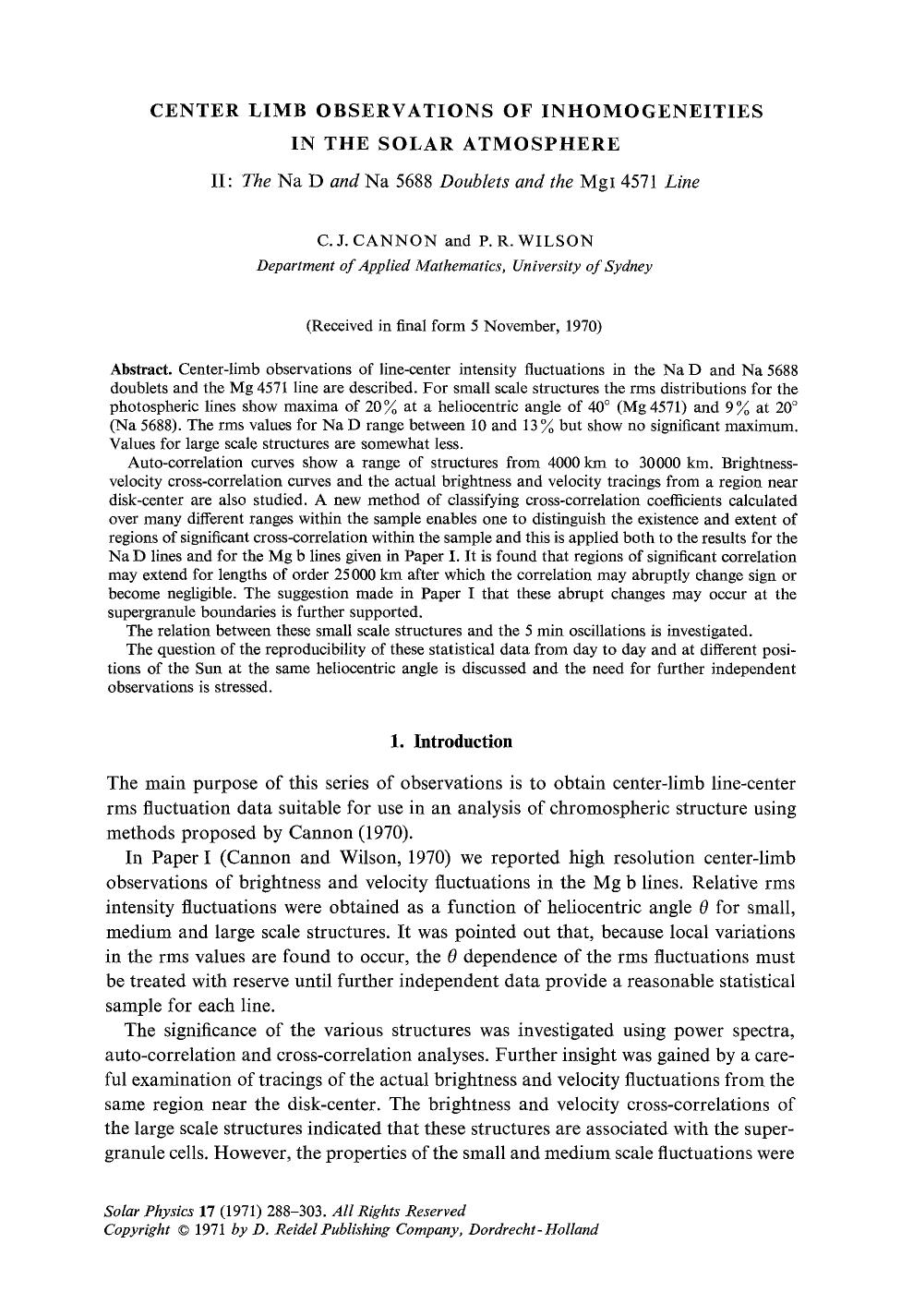 Center limb observations of inhomogeneities in the solar atmosphere by Unknown